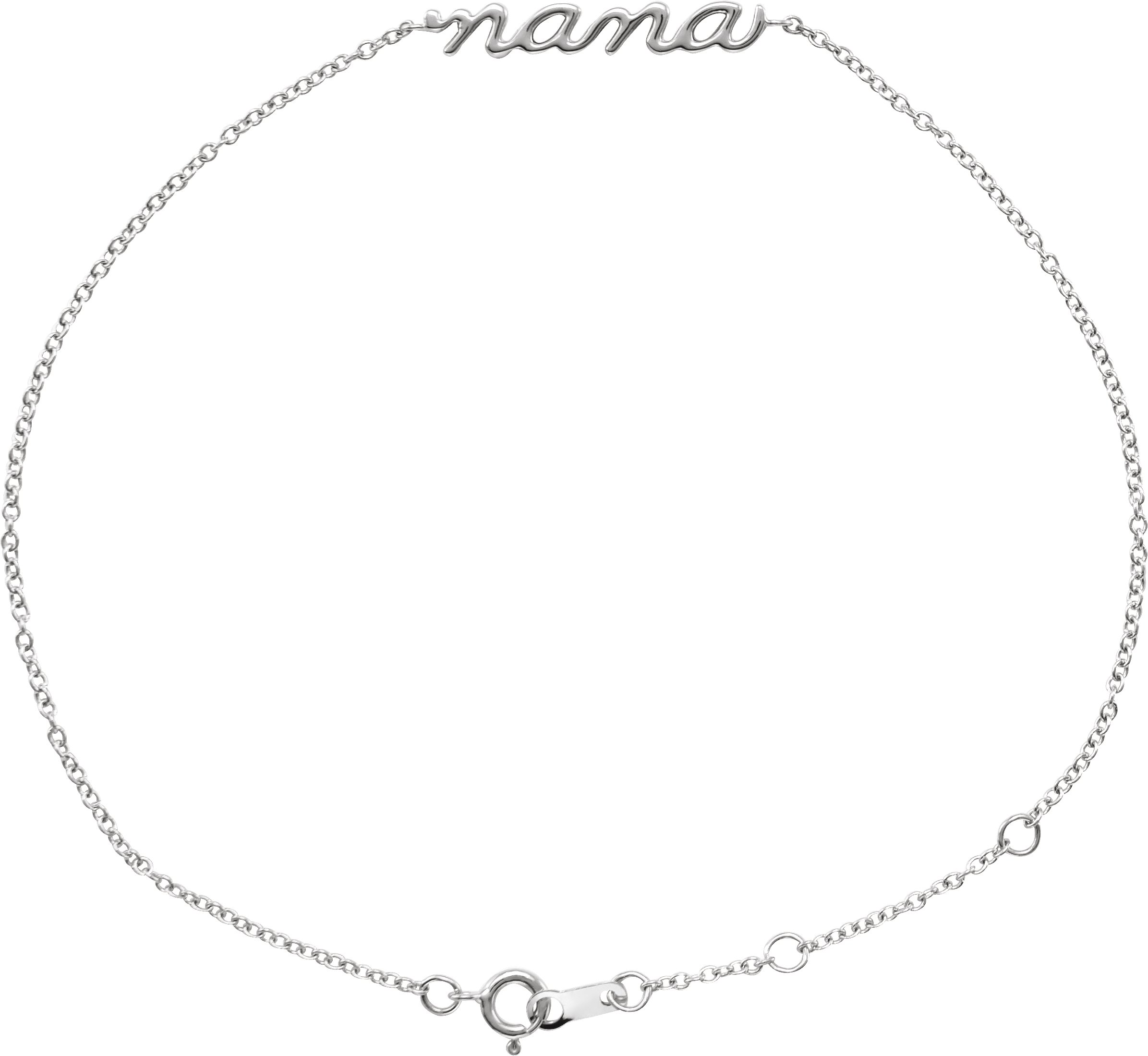 Sterling Silver Lowercase Script Nana Bracelet