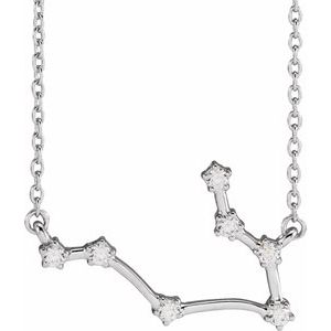 14K White 1/6 CTW Natural Diamond Gemini 16-18" Necklace
