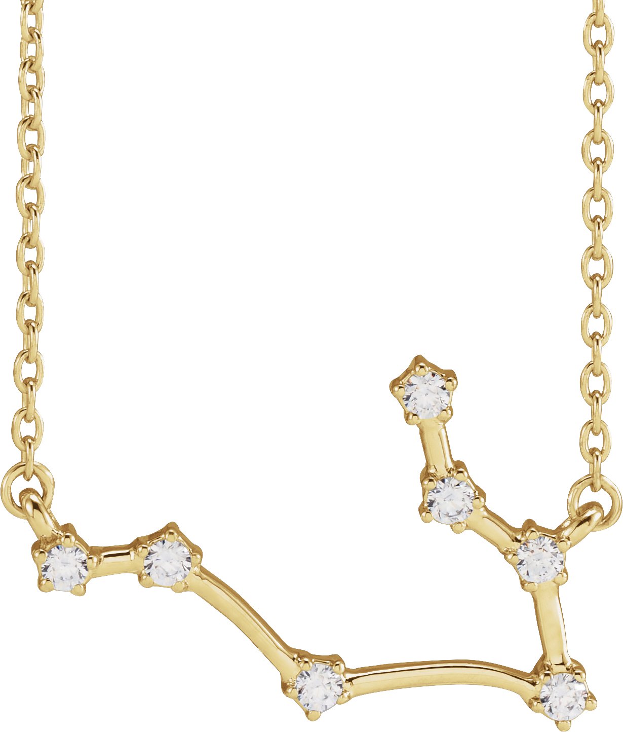 14K Yellow 1/6 CTW Natural Diamond Gemini 16-18 Necklace