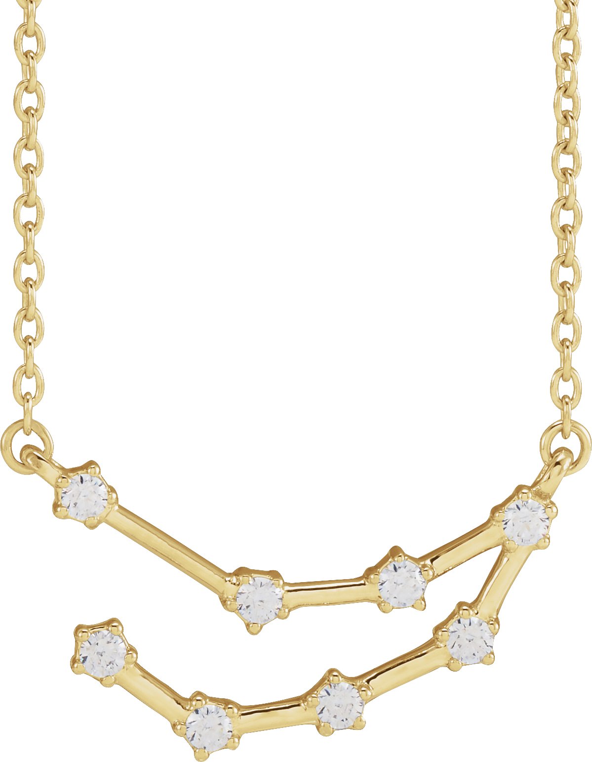 14K Yellow 1/6 CTW Natural Diamond Capricorn 16-18" Necklace