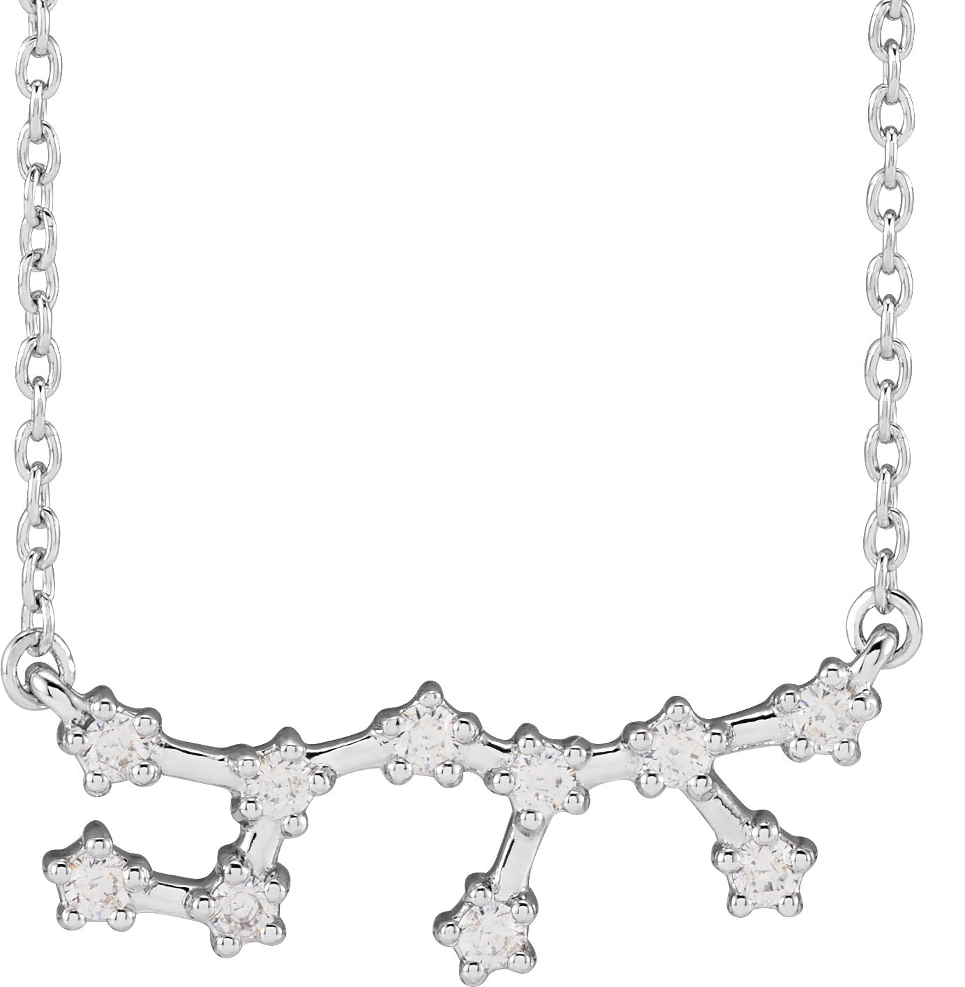 14K White 1/5 CTW Natural Diamond Sagittarius 16-18" Necklace