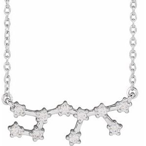 14K White 1/5 CTW Natural Diamond Sagittarius 16-18" Necklace