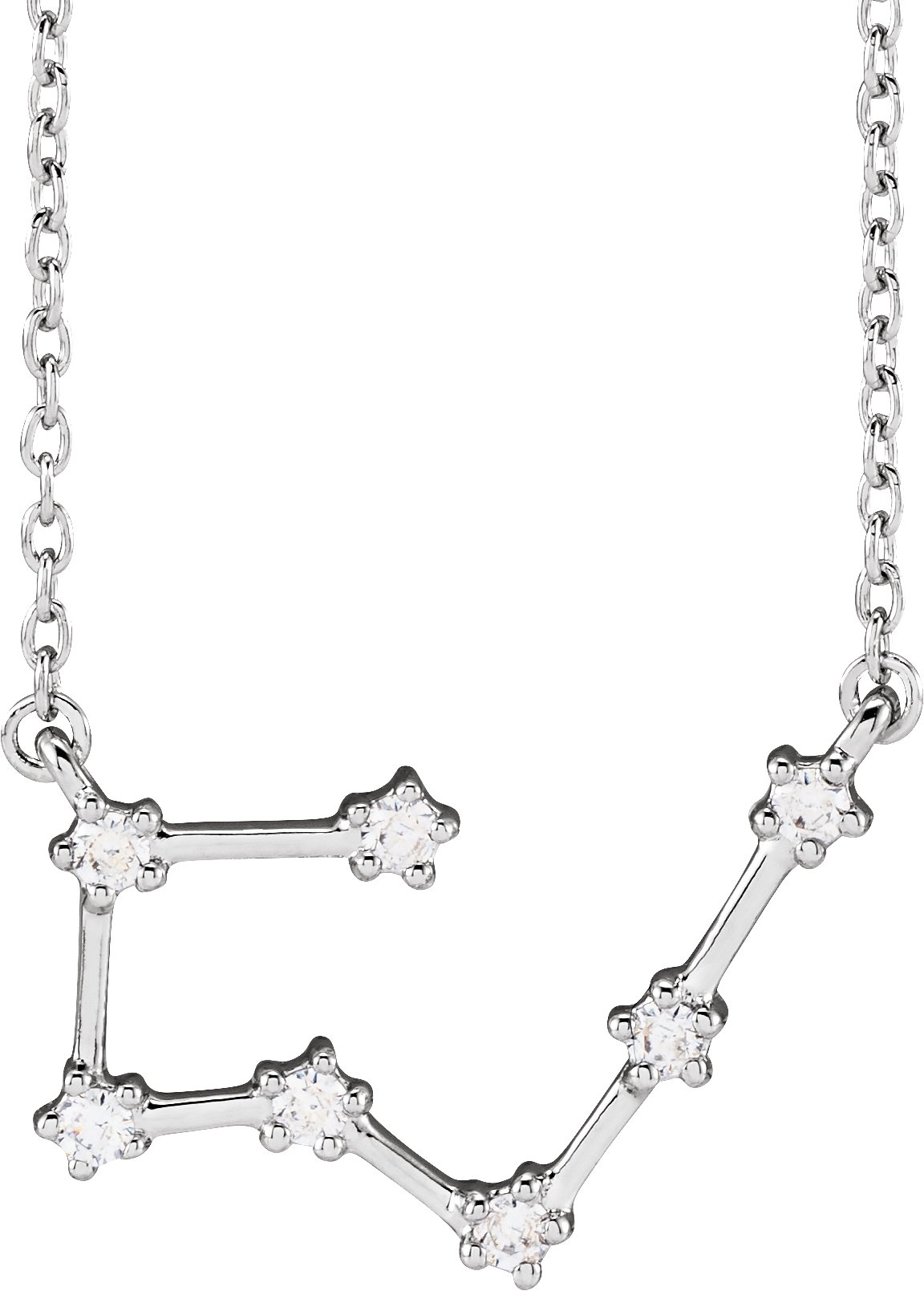 14K White 1/6 CTW Natural Diamond Taurus 16-18 Necklace