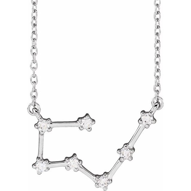 14K White 1/6 CTW Natural Diamond Taurus 16-18 Necklace
