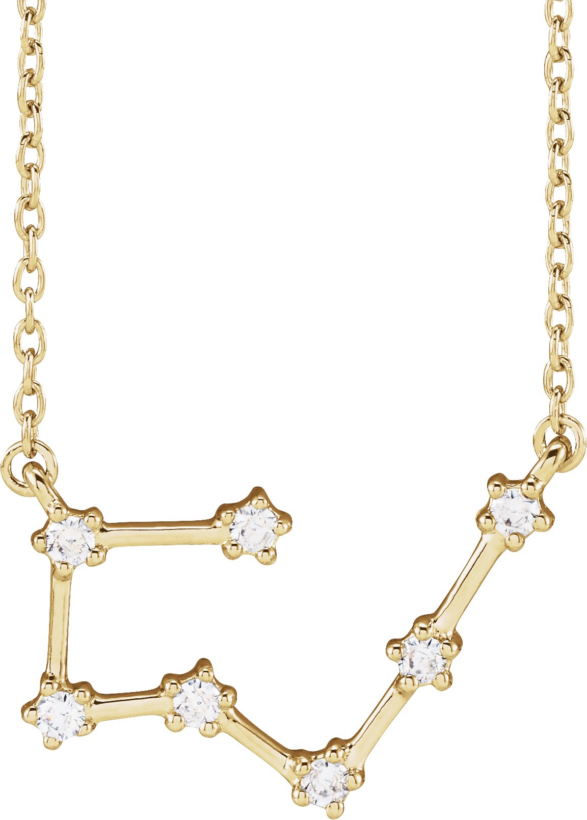 14K Yellow 0.17 CTW Natural Diamond Taurus 16 to 18 inch Necklace Ref 18665334