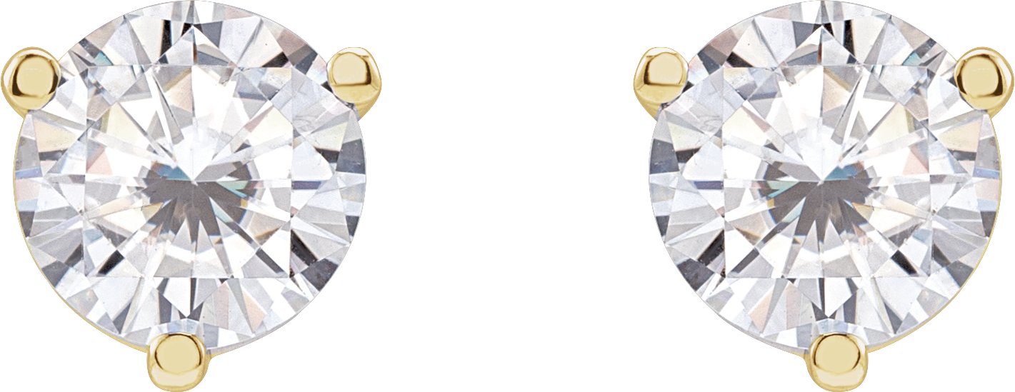 14K Yellow 6.5 mm Round Stuller Lab-Grown Moissanite™ Earrings