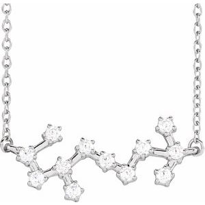14K White 1/4 CTW Natural Diamond Scorpio 16-18" Necklace