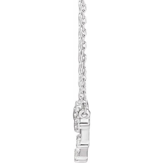 14K White 1/8 CTW Natural Diamond Libra 16-18 Necklace