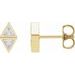 14K Yellow 1/4 CTW Natural Diamond Two-Stone Bezel-Set Earrings