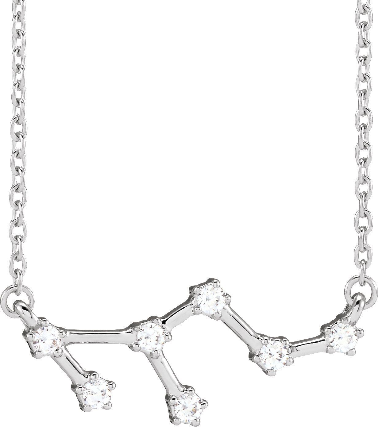 14K White 1/6 CTW Natural Diamond Leo 16-18 Necklace