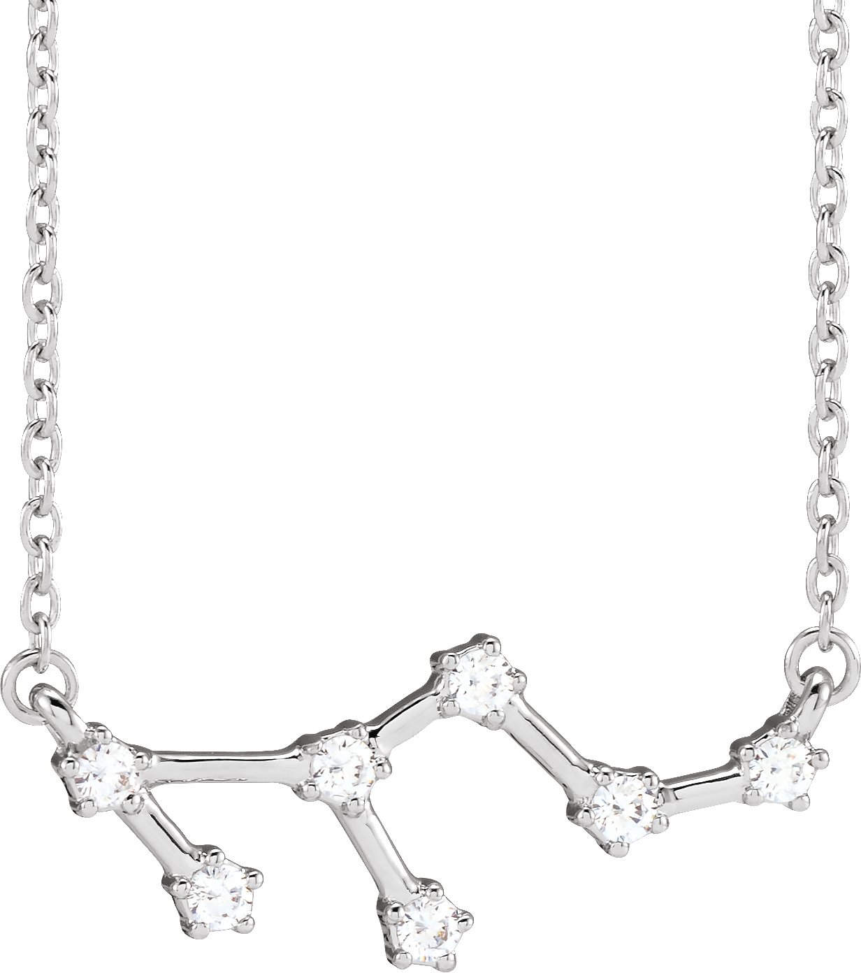 14K White 0.17 CTW Natural Diamond Leo 16 to 18 inch Necklace Ref 18665356