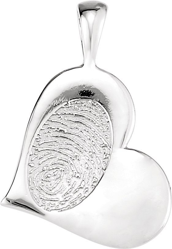 14K White 23.8x16.1 mm Heartprint Pendant Ref. 6352951