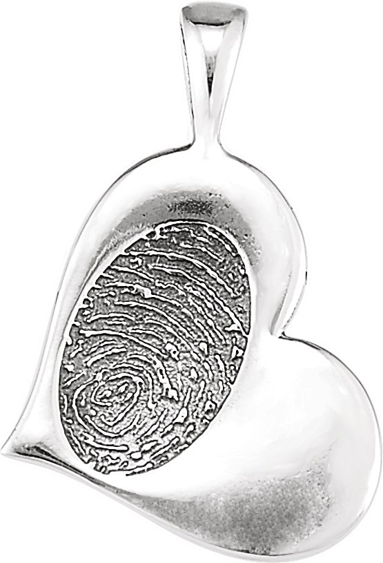 Sterling Silver 23.8x16.1 mm Heartprint Pendant