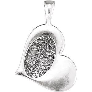 Sterling Silver 23.8x16.1 mm Heartprint Pendant