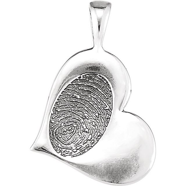 Sterling Silver Heartprint Happy Mothers Day Pendant
