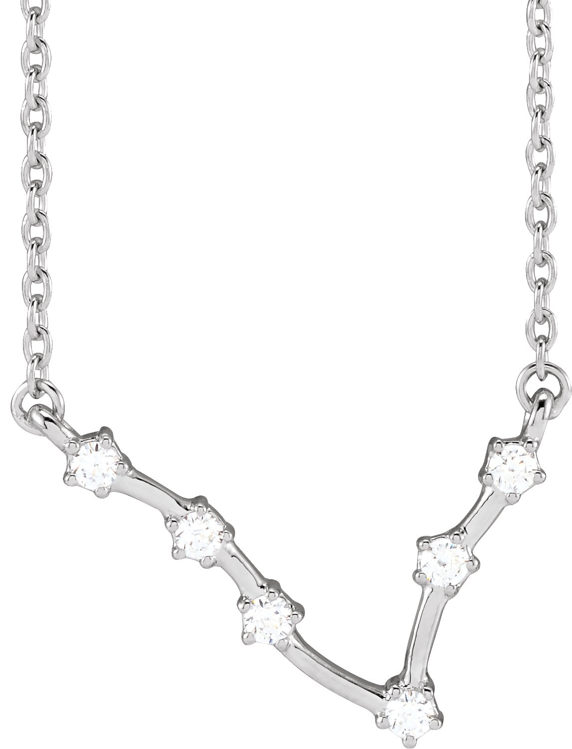 14K White 0.13 CTW Natural Diamond Pisces 16 to 18 inch Necklace Ref 18665350