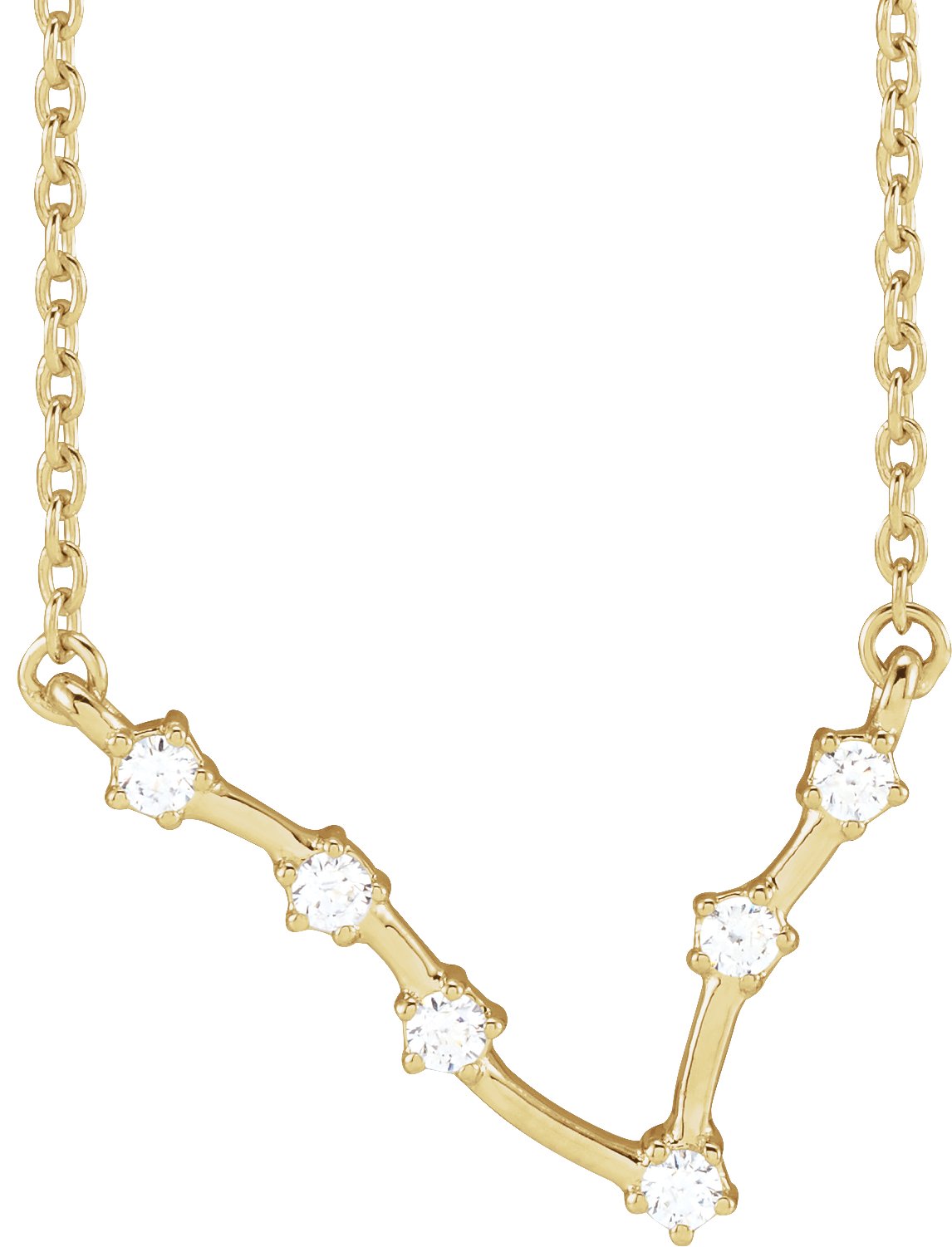 14K Yellow 1/8 CTW Natural Diamond Pisces 16-18" Necklace