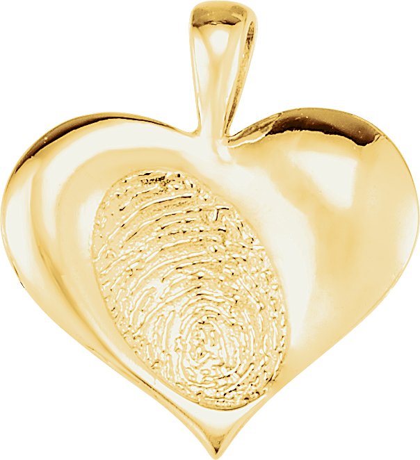 14K Yellow 18.2x17.3 mm Medium Heartprint Pendant