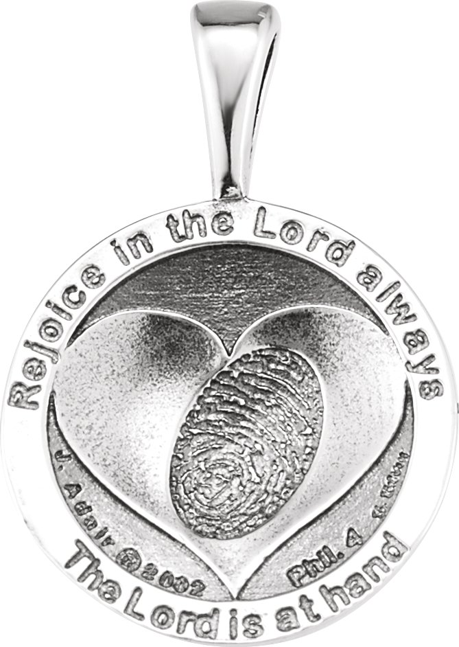 Sterling Silver 27.6x19.1 mm Heartprint Storm Pendant Ref. 6451446