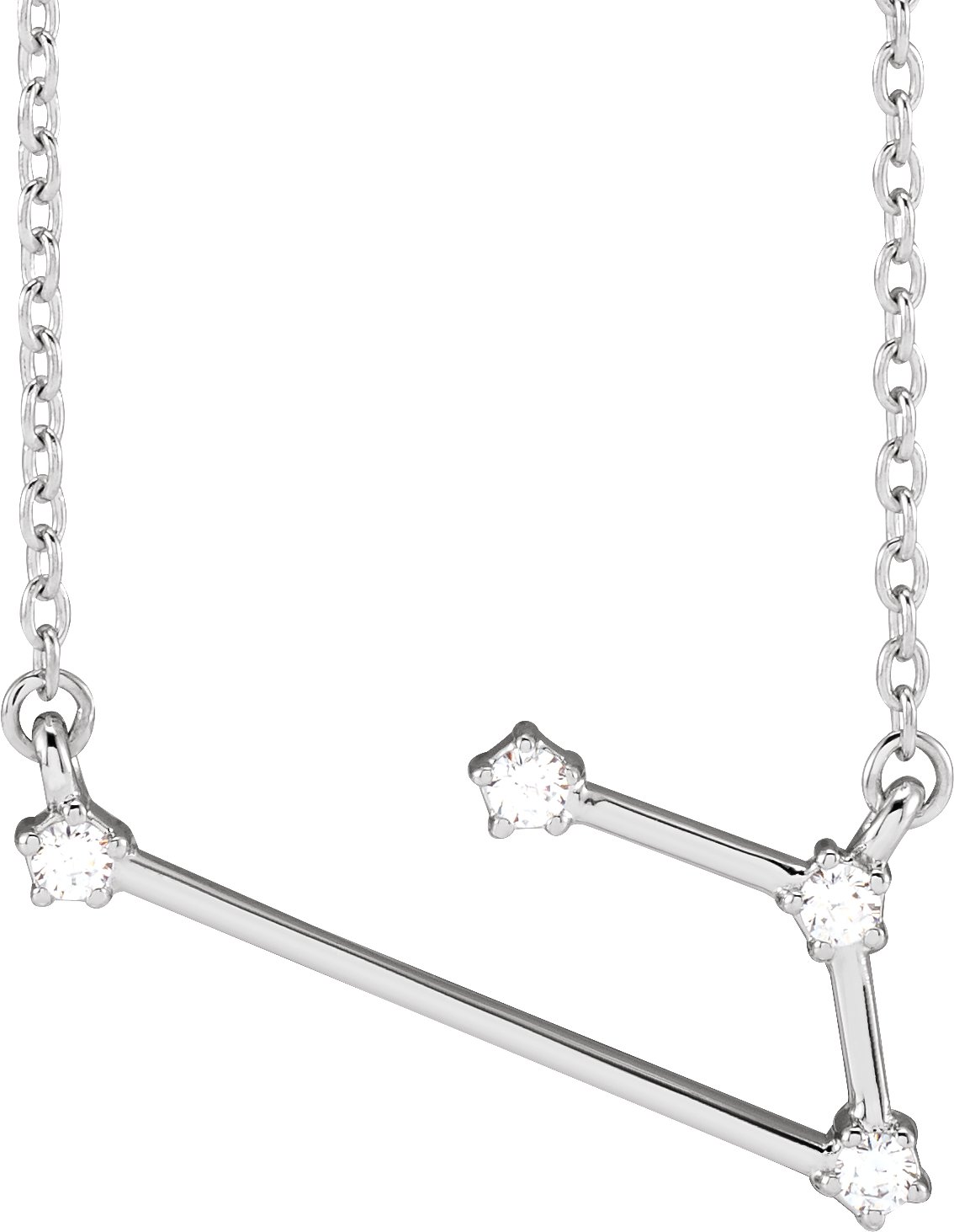 14K White .08 CTW Natural Diamond Aries 16-18 Necklace