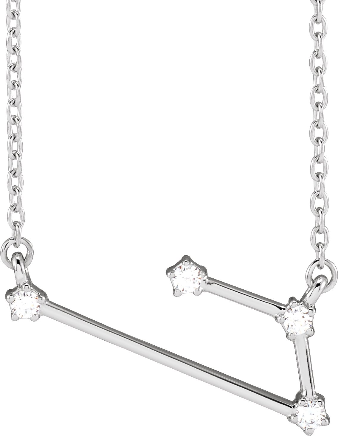 14K White .08 CTW Natural Diamond Aries 16 to 18 inch Necklace Ref 18665347