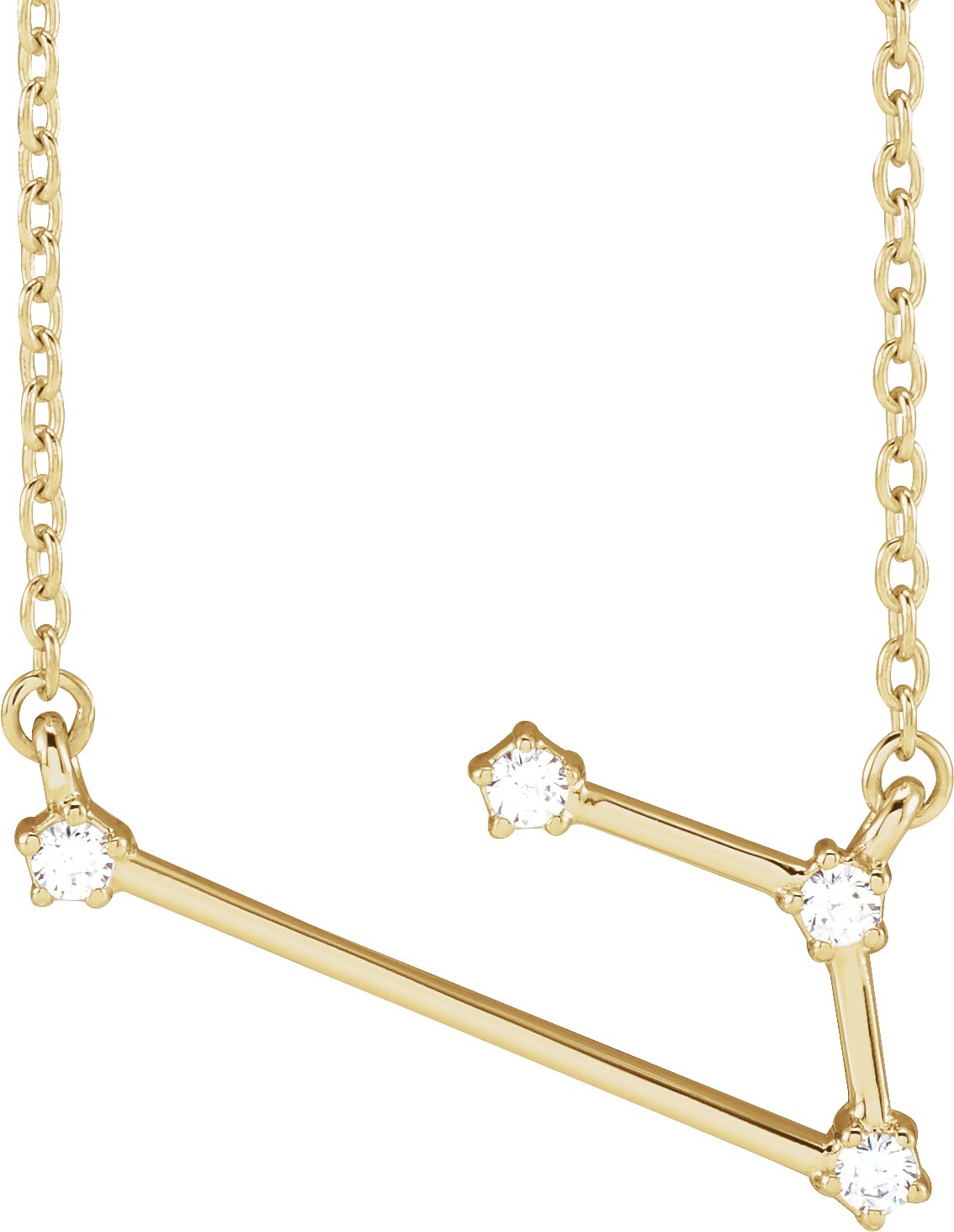 14K Yellow .08 CTW Natural Diamond Aries 16 to 18 inch Necklace Ref 18665346