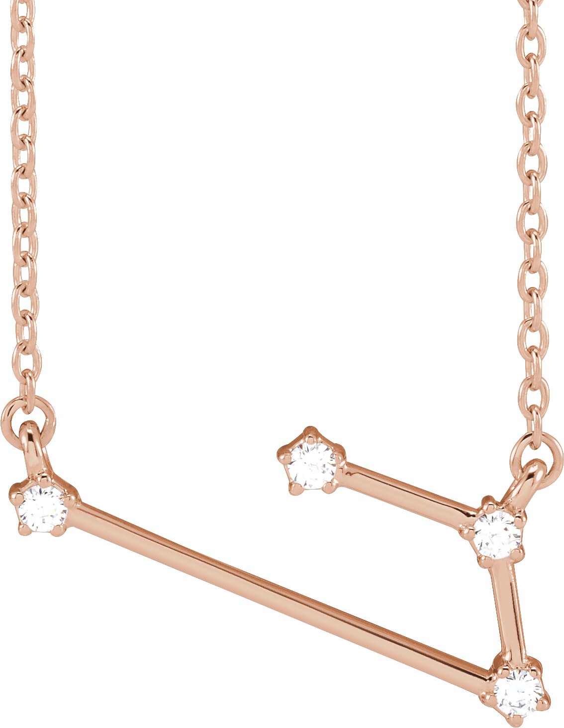 14K Rose .08 CTW Natural Diamond Aries 16 to 18 inch Necklace Ref 18665348