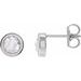 Sterling Silver 5/8 CTW Rose-Cut Natural Diamond Bezel-Set Earrings