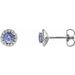 Platinum 4 mm Natural Tanzanite & 1/10 CTW Natural Diamond Earrings