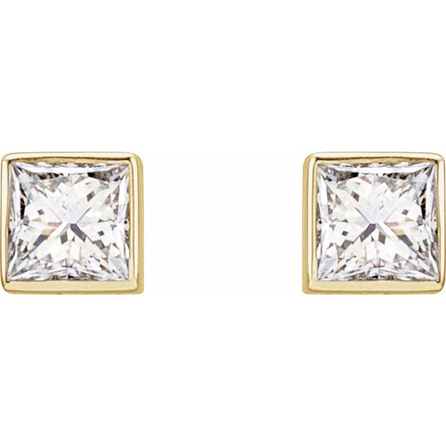 14K Yellow 1/5 CTW Natural Diamond Bezel-Set Earrings