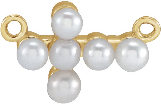 Pearl Sideways Cross Necklace or Center