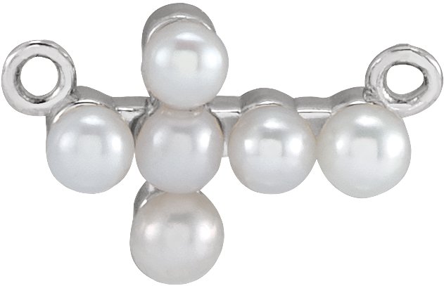 Pearl Sideways Cross Necklace or Center
