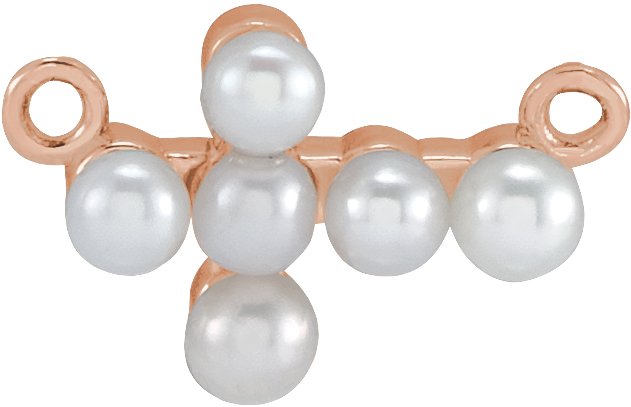 Pearl Sideways Cross Necklace or Center