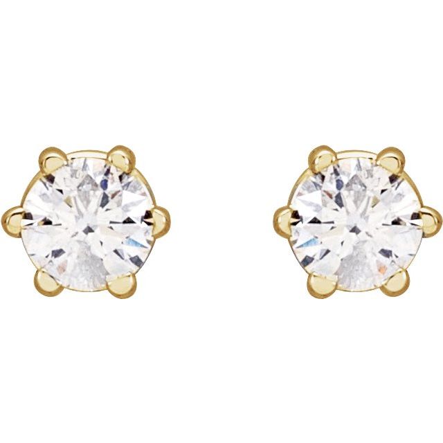 14K Yellow 1/5 CTW Natural Diamond Stud Earrings