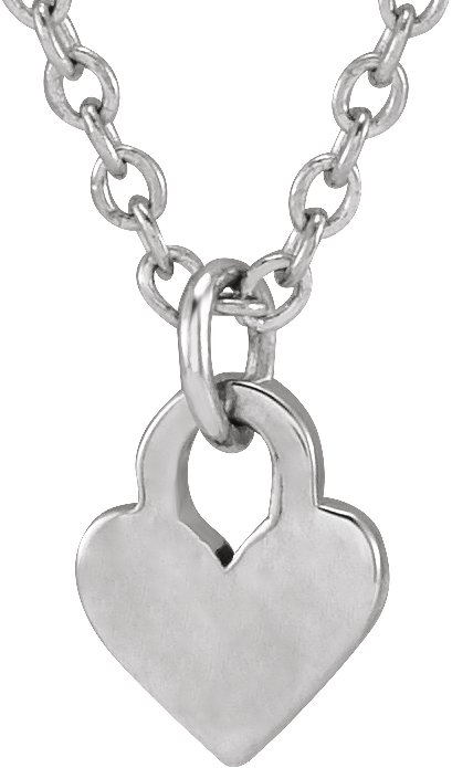 Sterling Silver Engravable Heart 16-18" Necklace