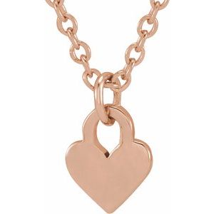 14K Gold Engravable Heart 16-18 14K Gold Engravable Heart 16-18