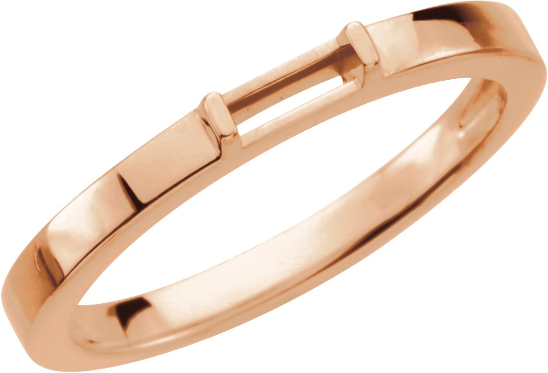 14K Rose 1-Stone Family Stackable Ring Mounting