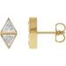 14K Yellow 5/8 CTW Natural Diamond Two-Stone Bezel-Set Earrings