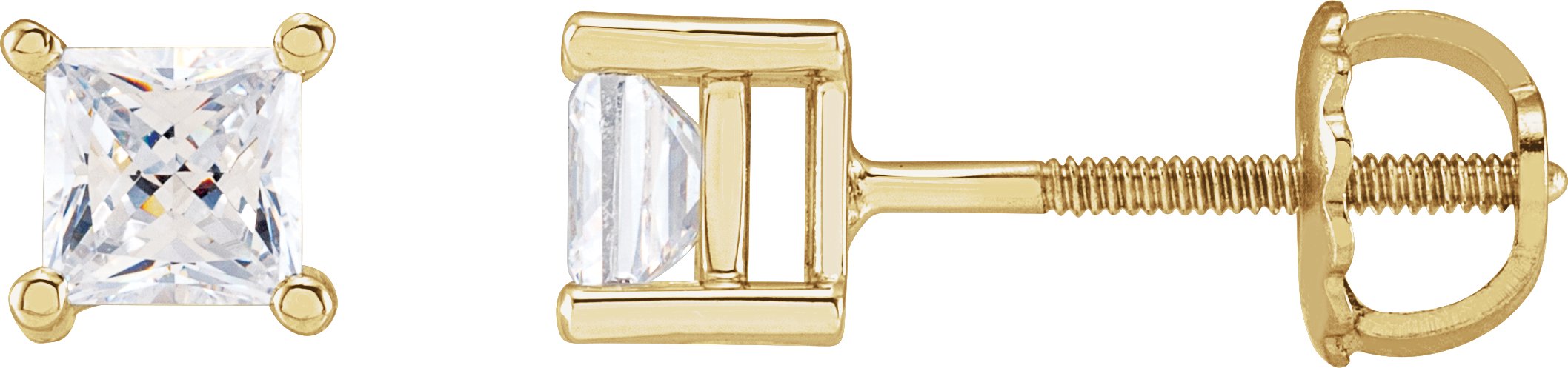 Imitation White Cubic Zirconia Earrings – 14K Yellow Gold