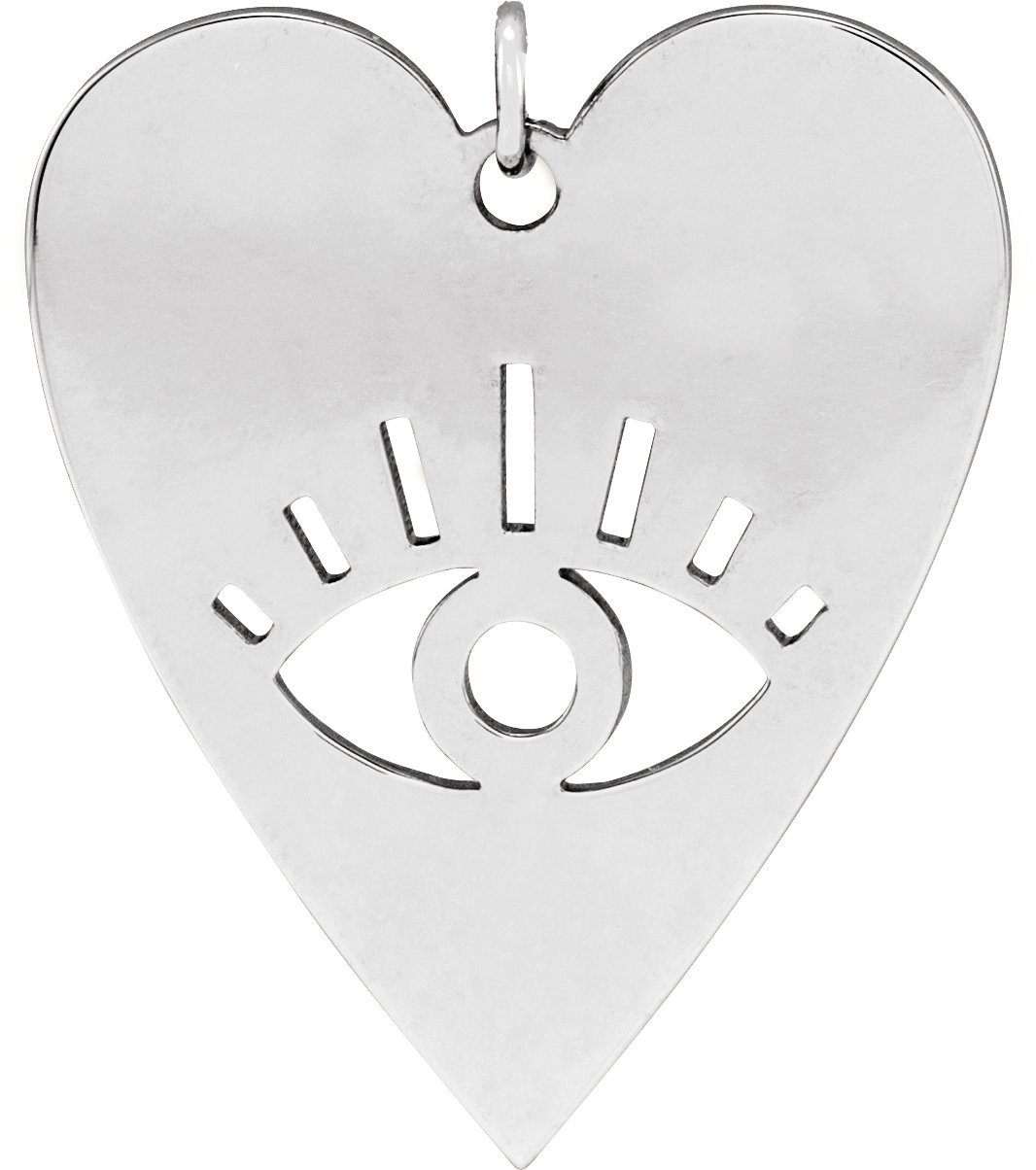 Sterling Silver 20x17.1 mm Evil Eye Heart Pendant