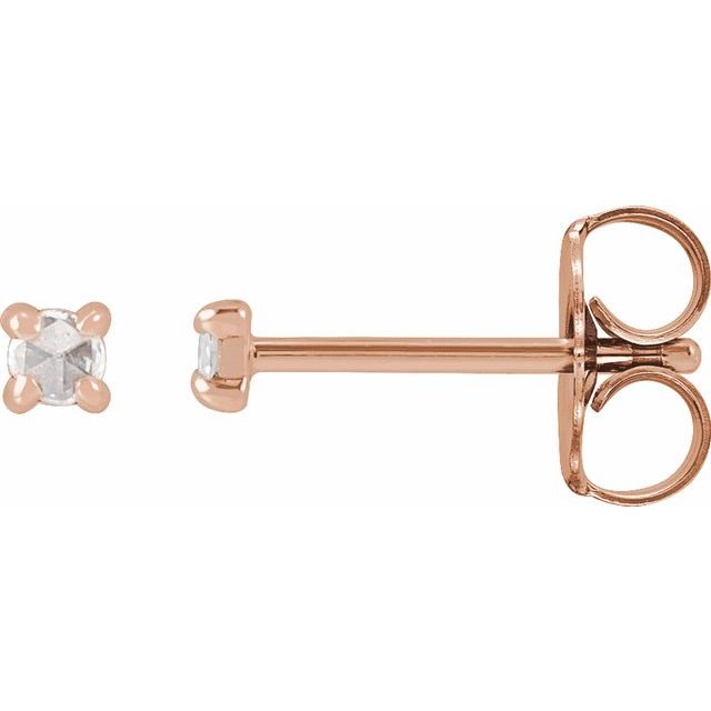 14K Rose .05 CTW Rose-Cut Natural Diamond 4-Prong Claw Earrings