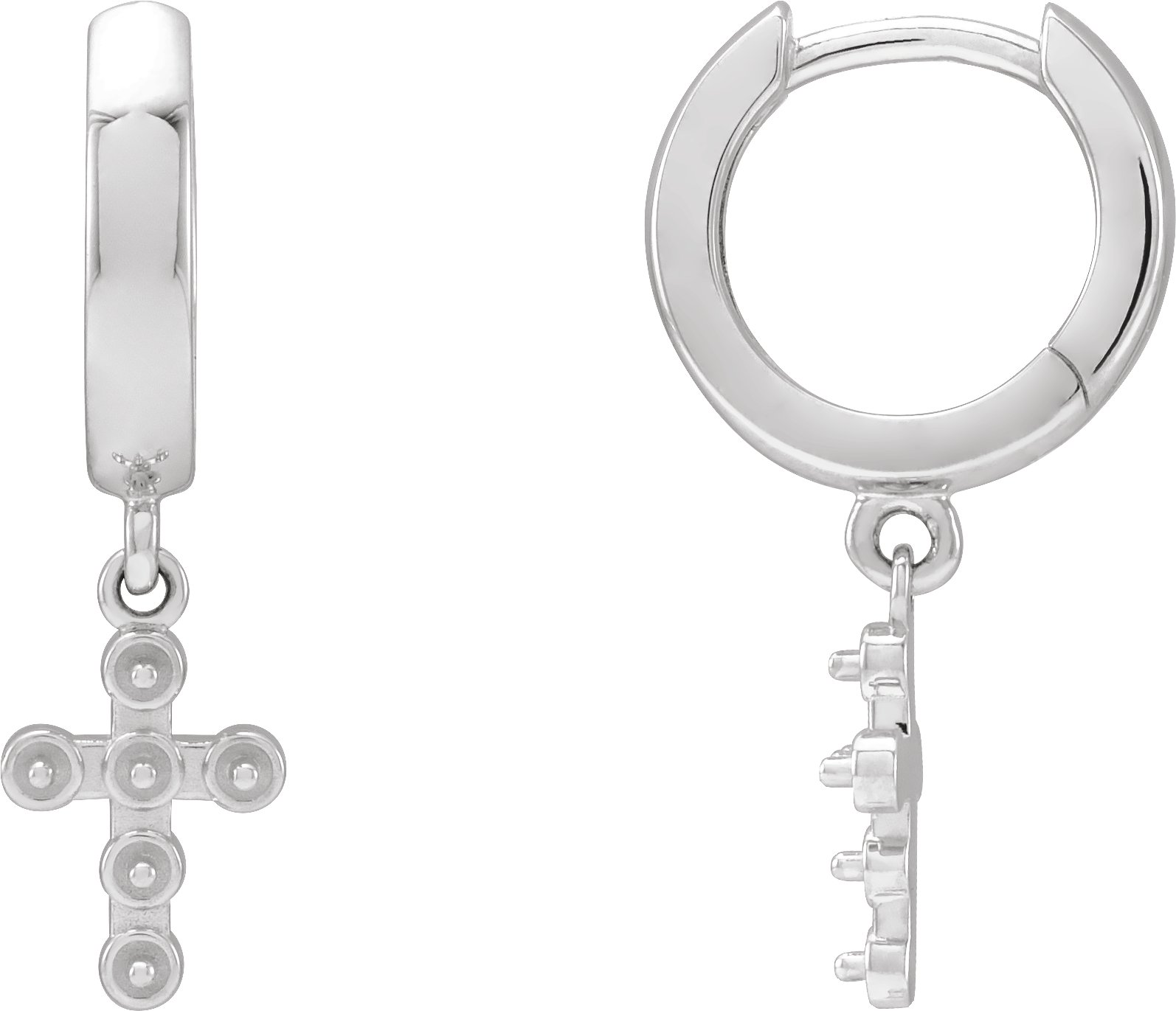 Pearl Cross Hoop Earrings