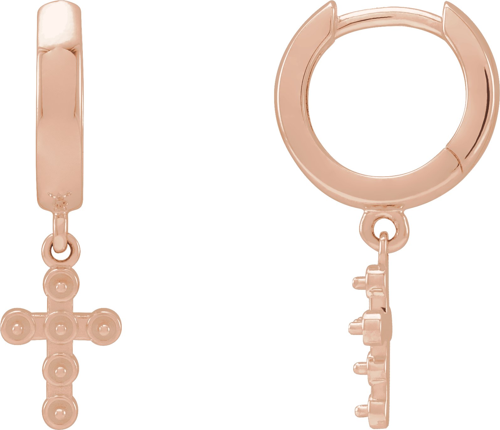 Pearl Cross Hoop Earrings