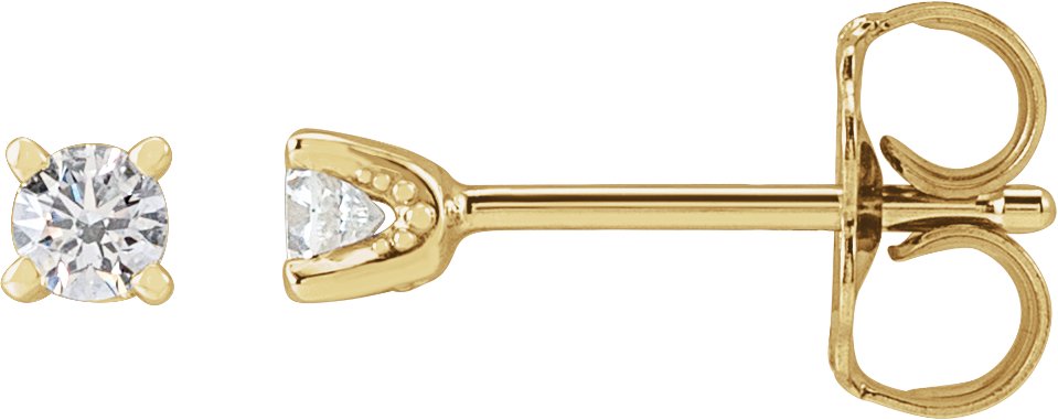 14K Yellow 1/8 CTW Lab-Grown Diamond Stud Earrings