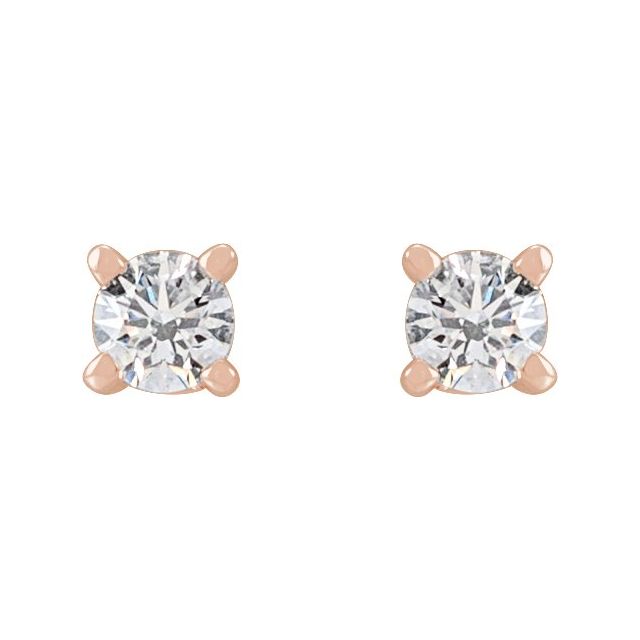 14K Rose 1/8 CTW Natural Diamond Stud Earrings