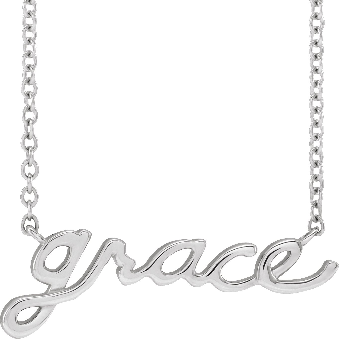 Sterling Silver Lowercase Script Grace 18