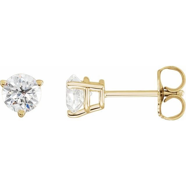 14K Yellow 3/4 CTW Natural Diamond Friction Post Earrings