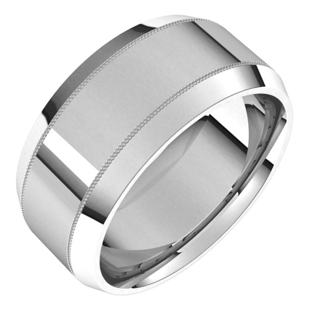 Milgrain Beveled-Edge Comfort-Fit Flat Band