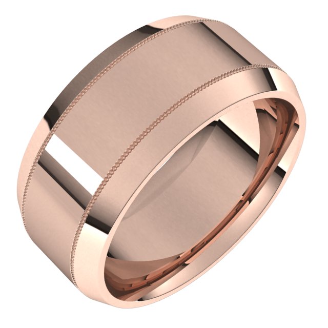 Milgrain Beveled-Edge Comfort-Fit Flat Band