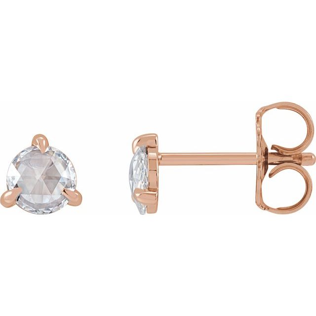 14K Rose 1/4 CTW Rose-Cut Natural Diamond Stud Earrings
